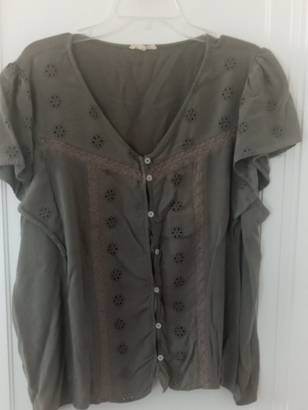 women 2x olive green short sleeve